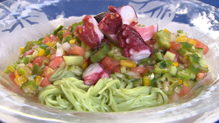 オリーブ素麺の夏野菜サルサ