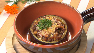 丸茄子と牛挽き肉のグラタン