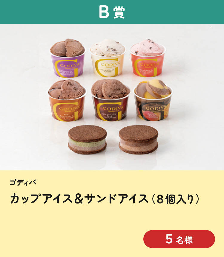 [B賞] ゴディバ　カップアイス＆サンドアイス8個入