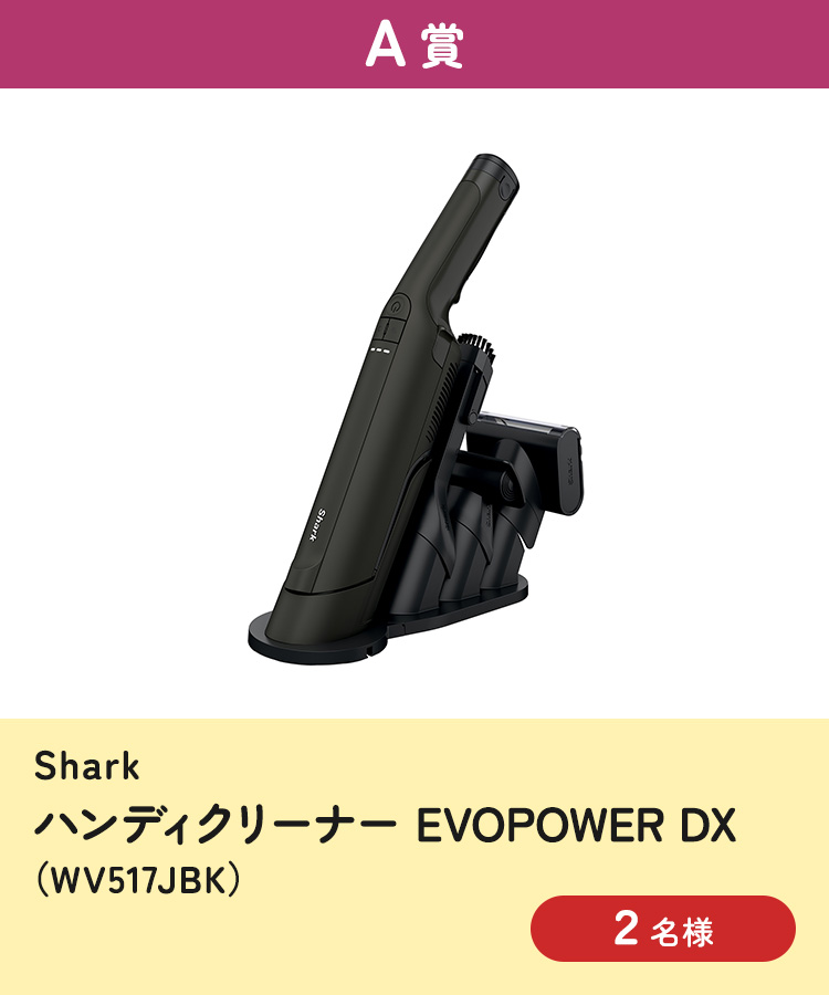 [A賞] Shark ハンディクリーナー EVOPOWER DX（WV517JBK）