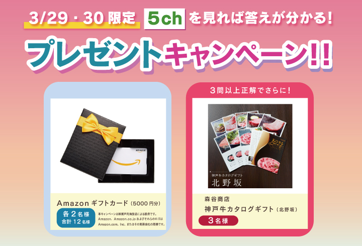 【3/29・30限定！】5chを見れば答えが分かる！プレゼントキャンペーン