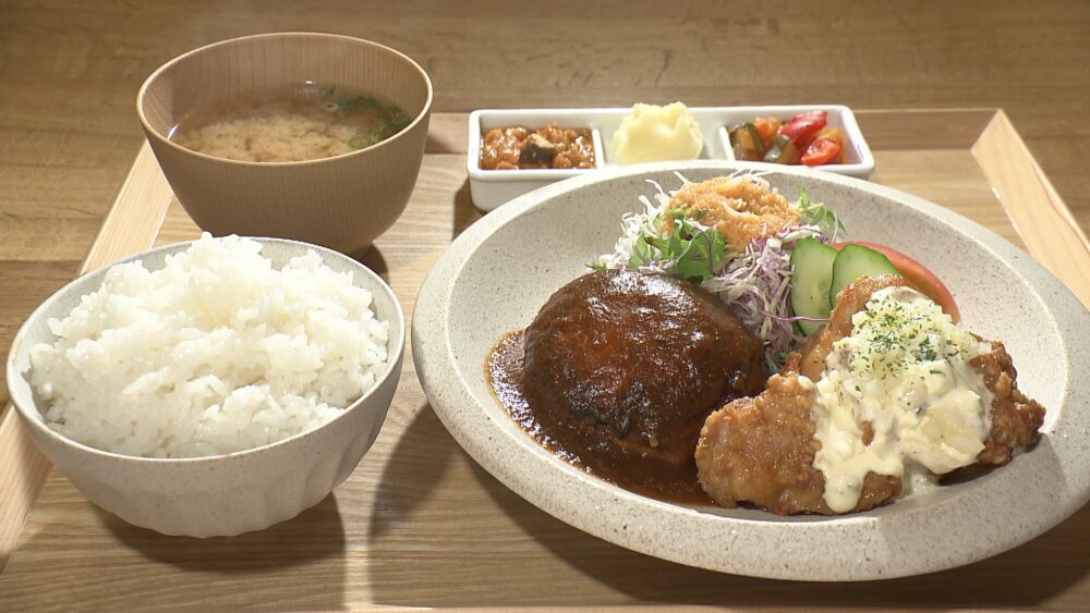 ハンバーグ&チキン南蛮定食